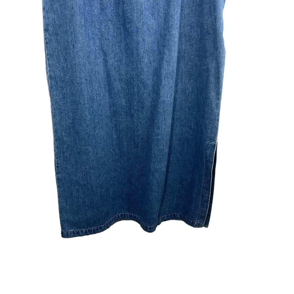 Vintage Eddie Bauer Skirt Women 12P Blue Maxi Denim Modest Western y2k - Picture 5 of 9
